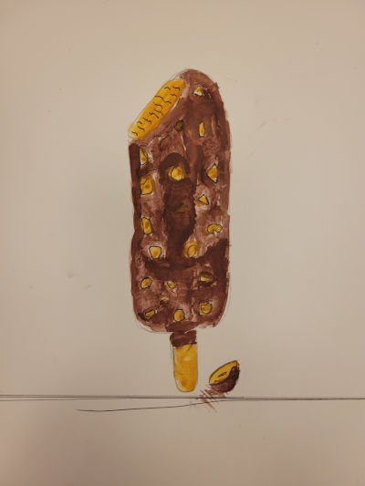 Thème enfant glace en peinture de Limas du cours de Agnès Prigent