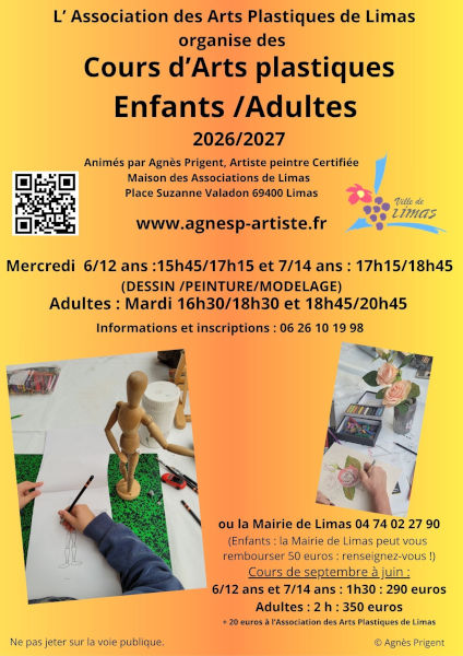 L'association des arts plastiques de la ville de Limas organise des cours de dessin peinture avec Agnès Prigent