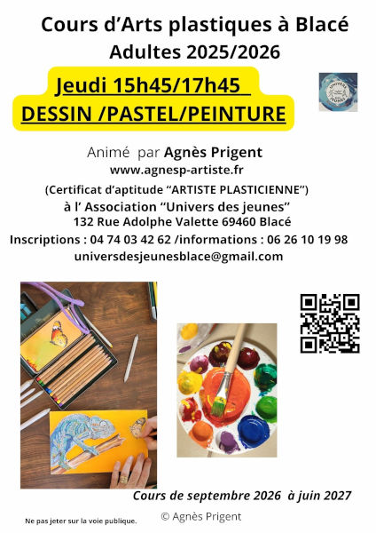 Cours de pastel sec et de dessin et peinture proposés par Agnès Prigent artiste peintre dans le Beaujolais à Blacé