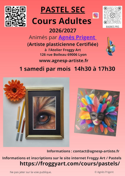 Cours de pastel sec proposés par Agnès Prigent artiste peintre dans le Beaujolais à Lyon 6