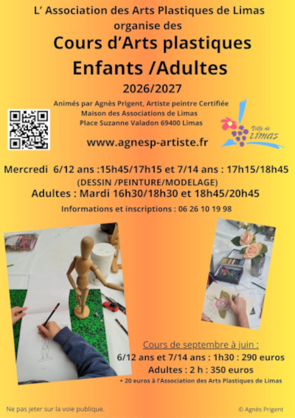 L'association des arts plastiques de la ville de Limas organise des cours de dessin peinture avec Agnès Prigent